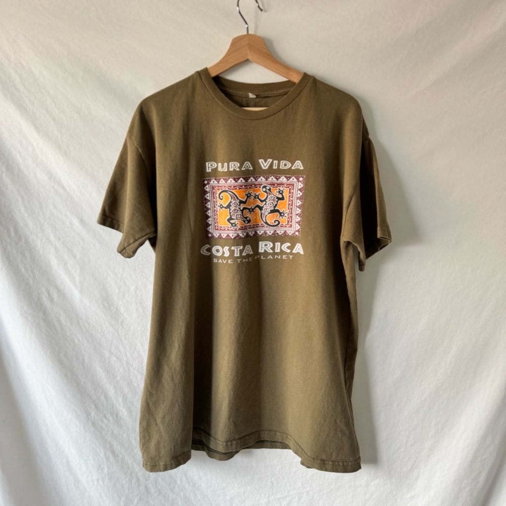 2/$20 Vintage Pura Vida Costa Rica Green Short Sleeve Tee